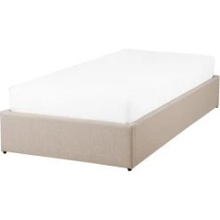 BELIANI Lit D'enfant En Tissu Beige 90x200 - Beige -Sommier Soldes 11771712 4