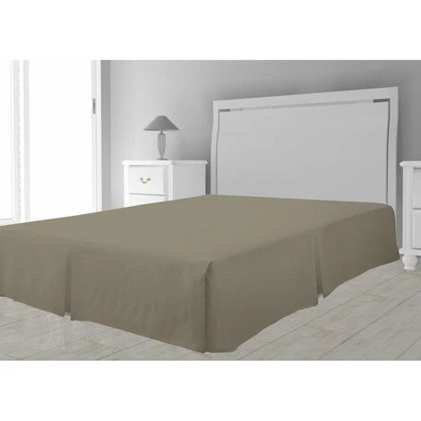 SOLEIL D'OCRE Cache Sommier Microfibre 90x190 Cm - Taupe 3 SOLEIL D'OCRE Cache Sommier Microfibre 90x190 Cm - Taupe