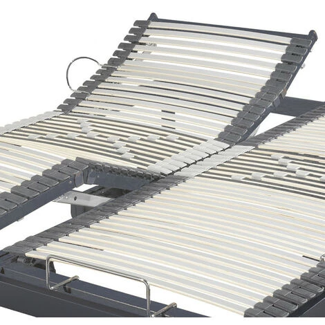 EBAC LITERIE Sommier électrique S50 -Lattes Bois -Réglage Fermeté Zone Lombaires -2x70x190 -Gris - Bois Clair 7 EBAC LITERIE Sommier électrique S50 -Lattes Bois -Réglage Fermeté Zone Lombaires -2x70x190 -Gris - Bois Clair – Image 5