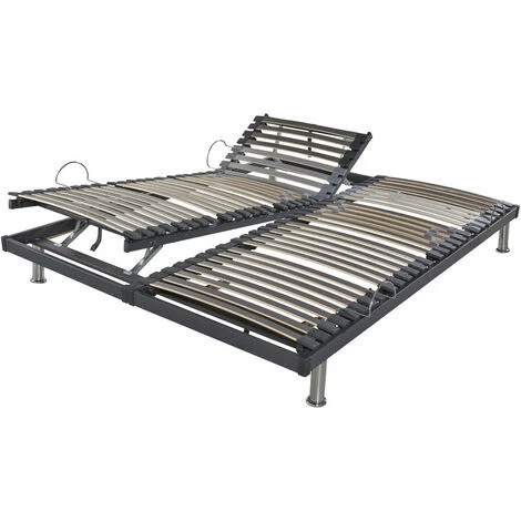 EBAC LITERIE Sommiers Relax Manuel SB28-Lattes Bois-Réglage Fermeté Zone Lombaires-2x80x200-Gris - Bois Clair 3 EBAC LITERIE Sommiers Relax Manuel SB28-Lattes Bois-Réglage Fermeté Zone Lombaires-2x80x200-Gris - Bois Clair