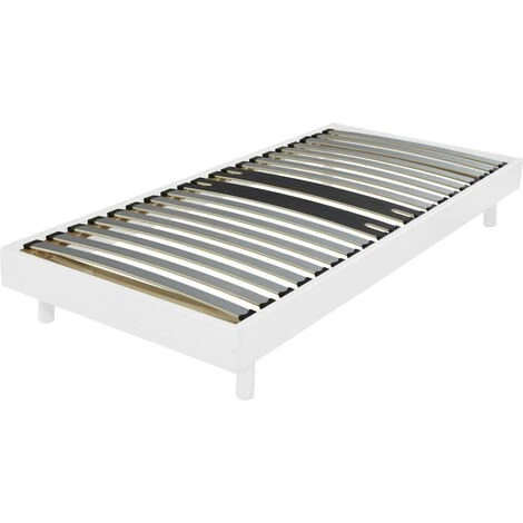 EBAC LITERIE Sommier + Jeu De Pieds 90x190 Decokit 18 Lattes Blanc - Blanc 3 EBAC LITERIE Sommier + Jeu De Pieds 90x190 Decokit 18 Lattes Blanc - Blanc