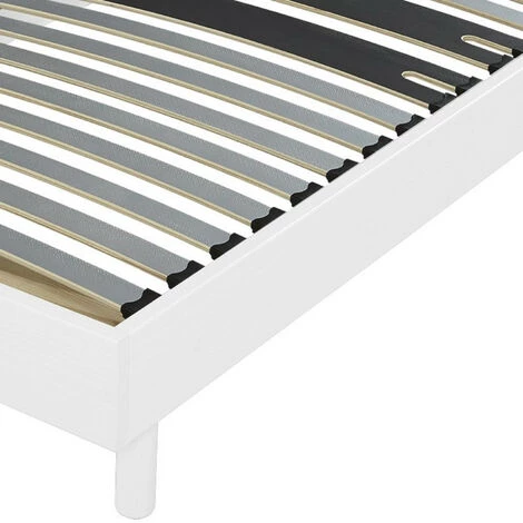 EBAC LITERIE Sommier + Jeu De Pieds 90x190 Decokit 18 Lattes Blanc - Blanc 4 EBAC LITERIE Sommier + Jeu De Pieds 90x190 Decokit 18 Lattes Blanc - Blanc – Image 2