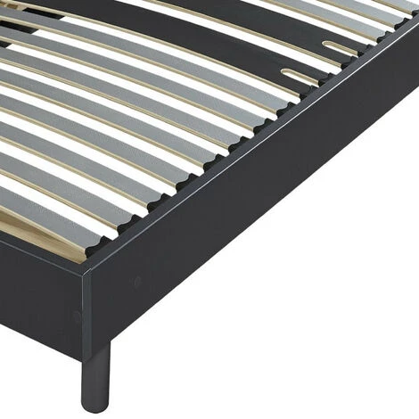 EBAC LITERIE Sommier + Jeu De Pieds 90x190 Decokit 18 Lattes Graphite - Gris 4 EBAC LITERIE Sommier + Jeu De Pieds 90x190 Decokit 18 Lattes Graphite - Gris – Image 2