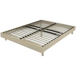 EBAC LITERIE Sommier + Jeu De Pieds 140x190 Decokit 2x18 Lattes Chêne Clair - Bois Clair