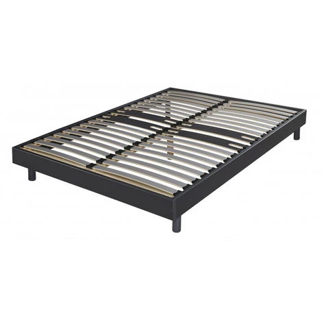 EBAC LITERIE Sommier + Jeu De Pieds 140x190 Decokit 2x18 Lattes Graphite - Gris 3 EBAC LITERIE Sommier + Jeu De Pieds 140x190 Decokit 2x18 Lattes Graphite - Gris