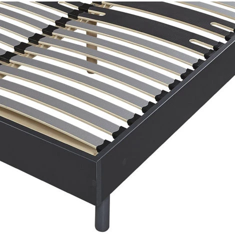 EBAC LITERIE Sommier + Jeu De Pieds 140x190 Decokit 2x18 Lattes Graphite - Gris 4 EBAC LITERIE Sommier + Jeu De Pieds 140x190 Decokit 2x18 Lattes Graphite - Gris – Image 2
