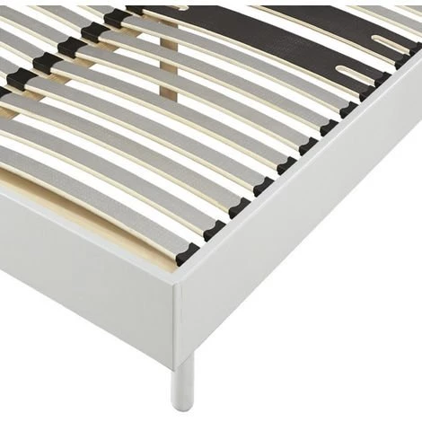 EBAC LITERIE Sommier + Jeu De Pieds 160x200 Decokit 2x18 Lattes Blanc - Blanc 4 EBAC LITERIE Sommier + Jeu De Pieds 160x200 Decokit 2x18 Lattes Blanc - Blanc – Image 2