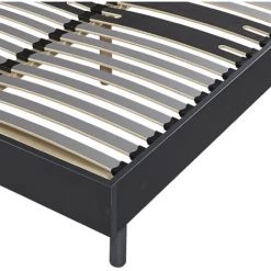 EBAC LITERIE Sommier + Jeu De Pieds 160x200 Decokit 2x18 Lattes Graphite - Gris -Sommier Soldes 14371119 2