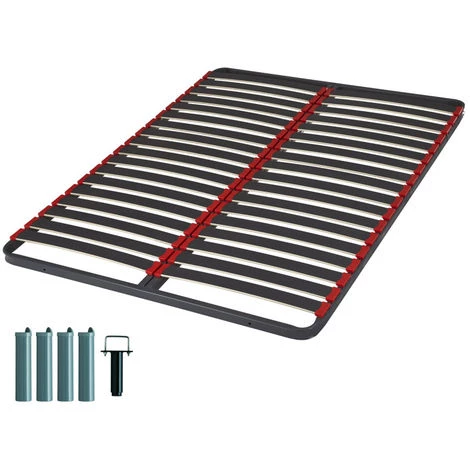 EBAC LITERIE Sommier à Lattes + Pieds 140x200 Iota - 36 Lattes Bois - Fabrication Française - Gris 3 EBAC LITERIE Sommier à Lattes + Pieds 140x200 Iota - 36 Lattes Bois - Fabrication Française - Gris