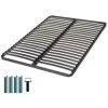EBAC LITERIE Sommier à Lattes + Pieds 140x190 Artemis - 42 Lattes Bois - Fabrication Française - Gris