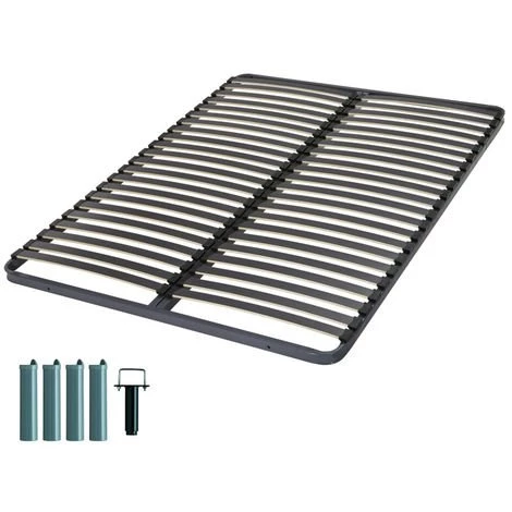 EBAC LITERIE Sommier à Lattes + Pieds 140x190 Artemis - 42 Lattes Bois - Fabrication Française - Gris 3 EBAC LITERIE Sommier à Lattes + Pieds 140x190 Artemis - 42 Lattes Bois - Fabrication Française - Gris