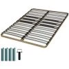 EBAC LITERIE Sommier à Lattes + Pieds 140x190 C317 - 34 Lattes Bois - Fabrication Française - Marron -Sommier Soldes 14371159 1