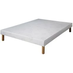 EBAC LITERIE Sommier Tapissier + Jeu De Pieds 140x190 Sigma 12 Lattes - Blanc