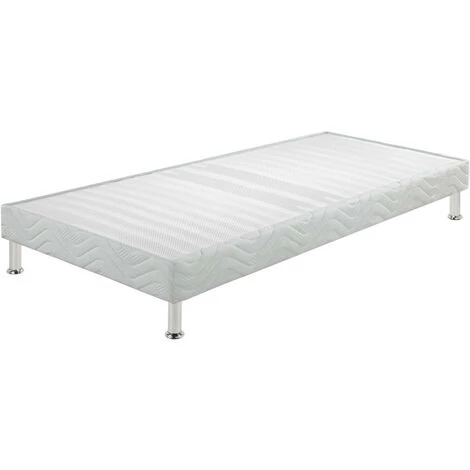 EBAC LITERIE Sommier Tapissier + Jeu De Pieds 80x190 Omega Blanc 18 Lattes - Blanc 3 EBAC LITERIE Sommier Tapissier + Jeu De Pieds 80x190 Omega Blanc 18 Lattes - Blanc