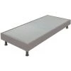 EBAC LITERIE Sommier Tapissier + Jeu De Pieds 80x200 Omega Simili Taupe 18 Lattes - Taupe
