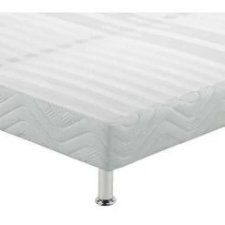 EBAC LITERIE Sommier Tapissier + Jeu De Pieds 120x190 Omega Blanc 2x18 Lattes - Blanc -Sommier Soldes 14371320 2
