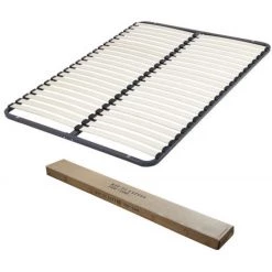 EBAC LITERIE Sommier Démontable 160x200 22 Lattes - 44 Lattes Bois - Fabrication Française - Gris