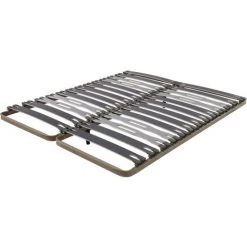 EBAC LITERIE Sommier à Lattes 2x70x190 C413 - 26 Lattes Bois - Fabrication Française - Marron
