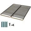EBAC LITERIE Sommier à Lattes + Pieds 2x70x190 C224 - 48 Lattes Bois - Fabrication Française - Marron -Sommier Soldes 14371381 1