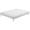 EBAC LITERIE Sommier Tapissier + Jeu De Pieds 140x200 Omega Blanc 2x18 Lattes - Blanc