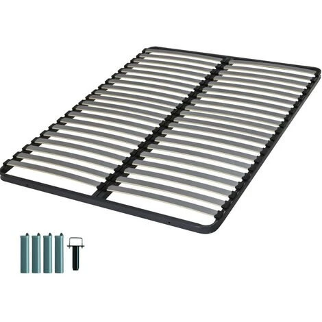 EBAC LITERIE Sommier à Lattes + Pieds 160x200 C221 - 40 Lattes Bois - Fabrication Française - Gris 3 EBAC LITERIE Sommier à Lattes + Pieds 160x200 C221 - 40 Lattes Bois - Fabrication Française - Gris