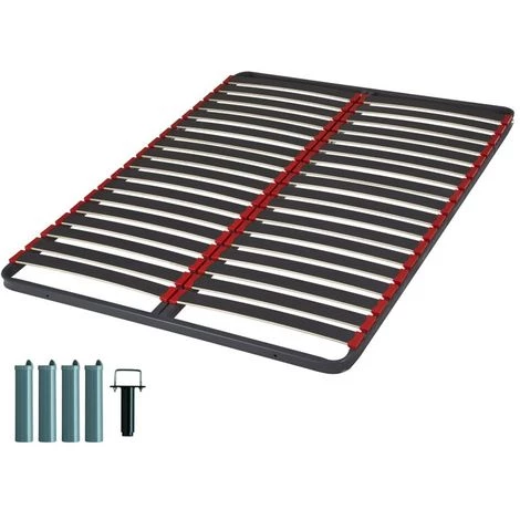 EBAC LITERIE Sommier à Lattes + Pieds 120x190 C39 - 36 Lattes Bois - Fabrication Française - Gris 3 EBAC LITERIE Sommier à Lattes + Pieds 120x190 C39 - 36 Lattes Bois - Fabrication Française - Gris