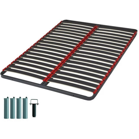 EBAC LITERIE Sommier à Lattes + Pieds 140x200 C39 - 36 Lattes Bois - Fabrication Française - Gris 3 EBAC LITERIE Sommier à Lattes + Pieds 140x200 C39 - 36 Lattes Bois - Fabrication Française - Gris