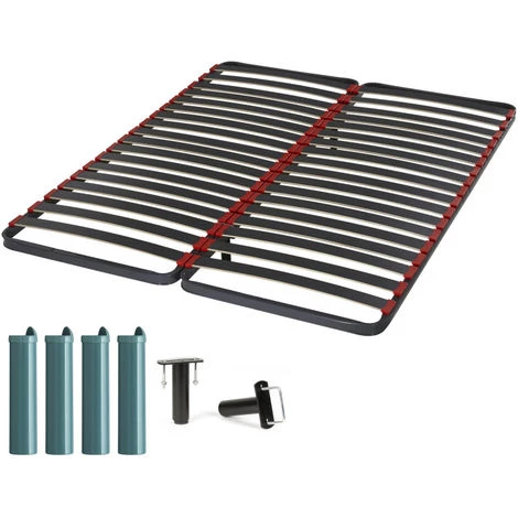 EBAC LITERIE Sommier à Lattes + Pieds 2x90x200 C39 - 36 Lattes Bois - Fabrication Française - Gris 3 EBAC LITERIE Sommier à Lattes + Pieds 2x90x200 C39 - 36 Lattes Bois - Fabrication Française - Gris