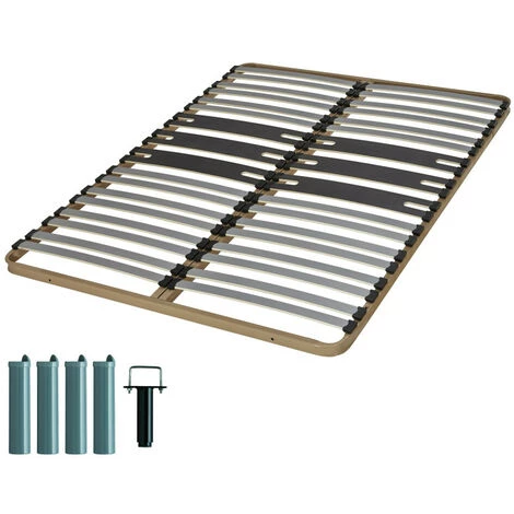 EBAC LITERIE Sommier à Lattes + Pieds 140x190 C317 - 34 Lattes Bois - Fabrication Française - Marron 3 EBAC LITERIE Sommier à Lattes + Pieds 140x190 C317 - 34 Lattes Bois - Fabrication Française - Marron