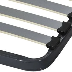 EBAC LITERIE Sommier à Lattes + Pieds 90x190 Epsilon - 20 Lattes Bois - Fabrication Française - Gris -Sommier Soldes 14371430 4