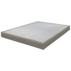 EBAC LITERIE Sommier Tapissier 160x200 Omega Simili Taupe 2x18 Lattes - Taupe