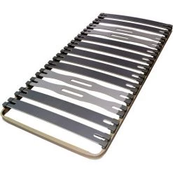 EBAC LITERIE Sommier à Lattes 80x190 Zeta - 13 Lattes Bois - Fabrication Française - Marron
