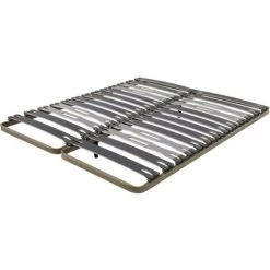 EBAC LITERIE Sommier à Lattes 2x90x200 Zeta - 26 Lattes Bois - Fabrication Française - Marron