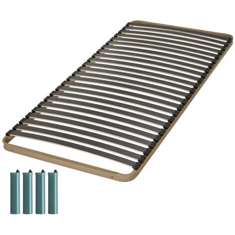 EBAC LITERIE Sommier à Lattes + Pieds 80x200 Theta - 24 Lattes Bois - Fabrication Française - Marron 3 EBAC LITERIE Sommier à Lattes + Pieds 80x200 Theta - 24 Lattes Bois - Fabrication Française - Marron