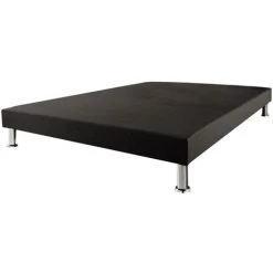 EBAC LITERIE Sommier Tapissier + Jeu De Pieds 140x190 Deco 12 Lattes - Anthracite