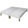 EBAC LITERIE Sommier Tapissier + Jeu De Pieds 70+70x190 Sigma 12 Lattes - Blanc