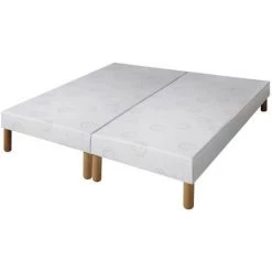 EBAC LITERIE Sommier Tapissier + Jeu De Pieds 80+80x200 Sigma 13 Lattes - Blanc