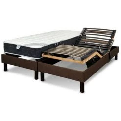 Sommier Electrique Essenzia Zen DETENTE MARRON 70x190 - Blanc