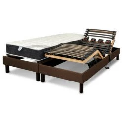 Sommier Electrique Essenzia Zen EMOTION MARRON 90x200 - Blanc 10 Sommier Electrique Essenzia Zen EMOTION MARRON 90x200 - Blanc -Sommier Soldes 15136240 4