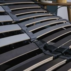 EBAC LITERIE Sommier électrique S62+Lattes Bois - Réglage Fermeté Zone Lombaires - 2x80x200 - Gris - Bois Clair -Sommier Soldes 15355936 5