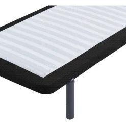 EBAC LITERIE Sommier à Lattes + Pieds 90x190 SR22 - 20 Lattes Bois - Fabrication Française - Gris -Sommier Soldes 15355944 2