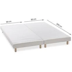 KBEDDING Sommier Tapissier 160x200 ( 2x 80/200 ) + 8 Pieds Offert