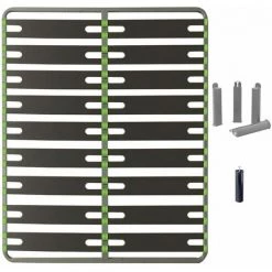 ALTOBUY ALTOSENSO - Pack Sommier 2x9 Lattes 160x200cm + Pieds Gris + Pied Central - Gris