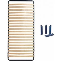 ALTOBUY ALTOLATTES - Pack Sommier 20 Lattes 80x200cm + Pieds Bleus - Bleu