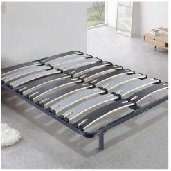 SOFAREVA Sommier Morpholattes | 90x190cm | Lattes Extra Larges Flexibles | Pieds Inclus | 5 Zones De Maintien | Resistant Et Confortable - GRIS