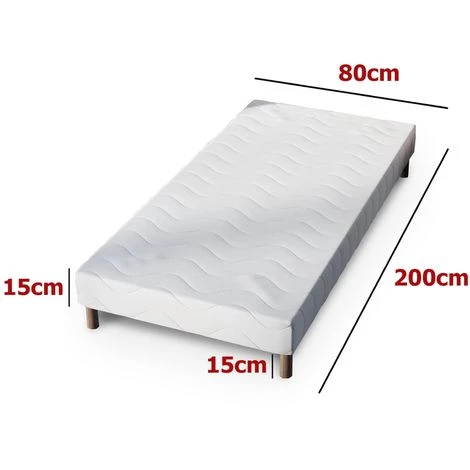 MOBILIER DECO MOONLIGHT - Sommier 80x200 + 4 Pieds - Blanc 6 MOBILIER DECO MOONLIGHT - Sommier 80x200 + 4 Pieds - Blanc – Image 4
