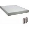 ALTOBUY TAPIKIT - Sommier Tapissier Démontable 2x20 Lattes 140x190cm Lin + Pieds Taupe 15cm - Blanc -Sommier Soldes 18483880 1