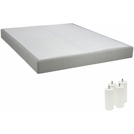 ALTOBUY TAPIKIT - Sommier Tapissier Démontable 2x20 Lattes 140x190cm Lin + Pieds Blancs 15cm - Blanc 3 ALTOBUY TAPIKIT - Sommier Tapissier Démontable 2x20 Lattes 140x190cm Lin + Pieds Blancs 15cm - Blanc