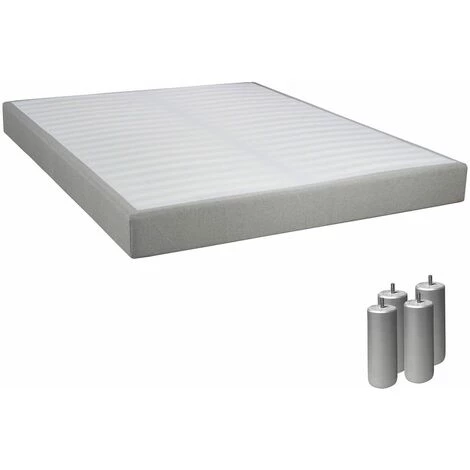 ALTOBUY TAPIKIT - Sommier Tapissier Démontable 2x20 Lattes 140x190cm Lin + Pieds Argent 15cm - Blanc 3 ALTOBUY TAPIKIT - Sommier Tapissier Démontable 2x20 Lattes 140x190cm Lin + Pieds Argent 15cm - Blanc