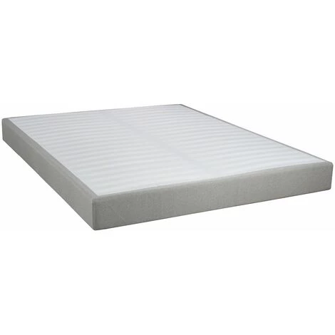 ALTOBUY TAPIKIT - Sommier Tapissier Démontable 2x20 Lattes 160x200cm Lin + Pieds Taupe 15cm - Blanc 4 ALTOBUY TAPIKIT - Sommier Tapissier Démontable 2x20 Lattes 160x200cm Lin + Pieds Taupe 15cm - Blanc – Image 2
